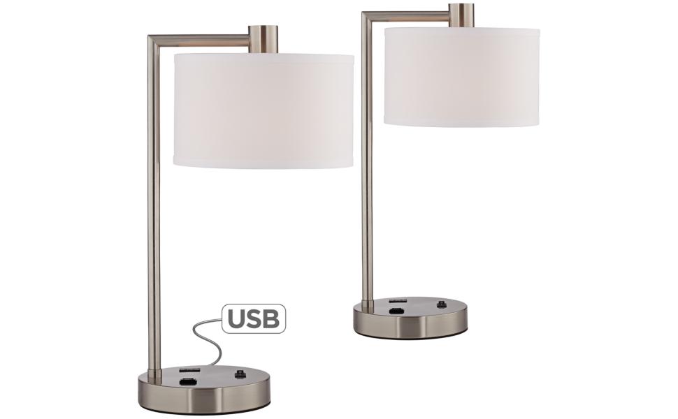 colby bronze finish desk lamp with outlet and usb port