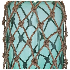 rope and sea glass table lamp