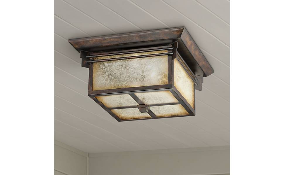 Hickory Point 15" Wide Bronze Outdoor Ceiling Light