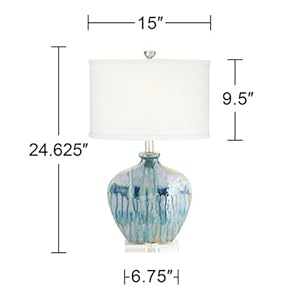 Possini Euro Mia Blue Drip Ceramic Table Lamp