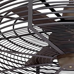 32 Vintage Breeze Industrial Cage Outdoor Ceiling Fan With Remote Oil Rubbed Bronze Black Damp Rated For Patio Porch Casa Vieja