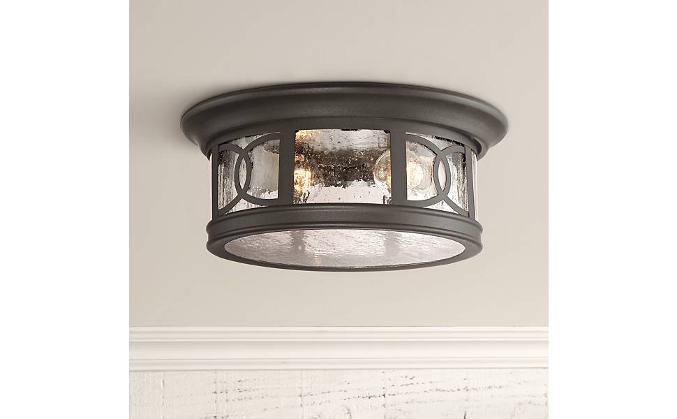 Capistrano 12" Wide Black 2-Light Outdoor Ceiling Light