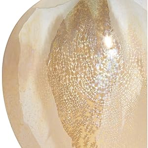 Marci Ivory Drip Round Ceramic Table Lamp