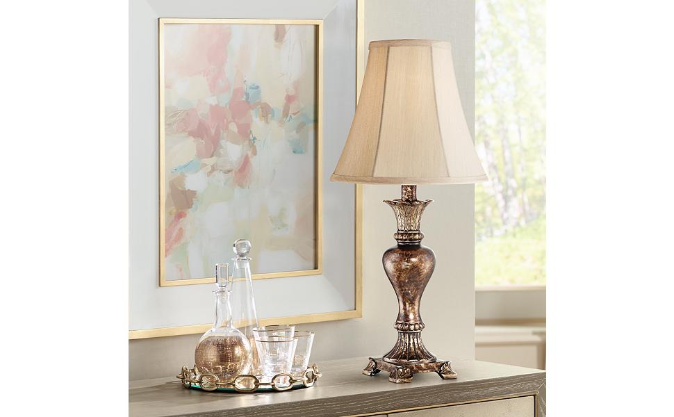 Regency Hill Xavier Traditional Accent Table Lamp 21" High Warm Bronze