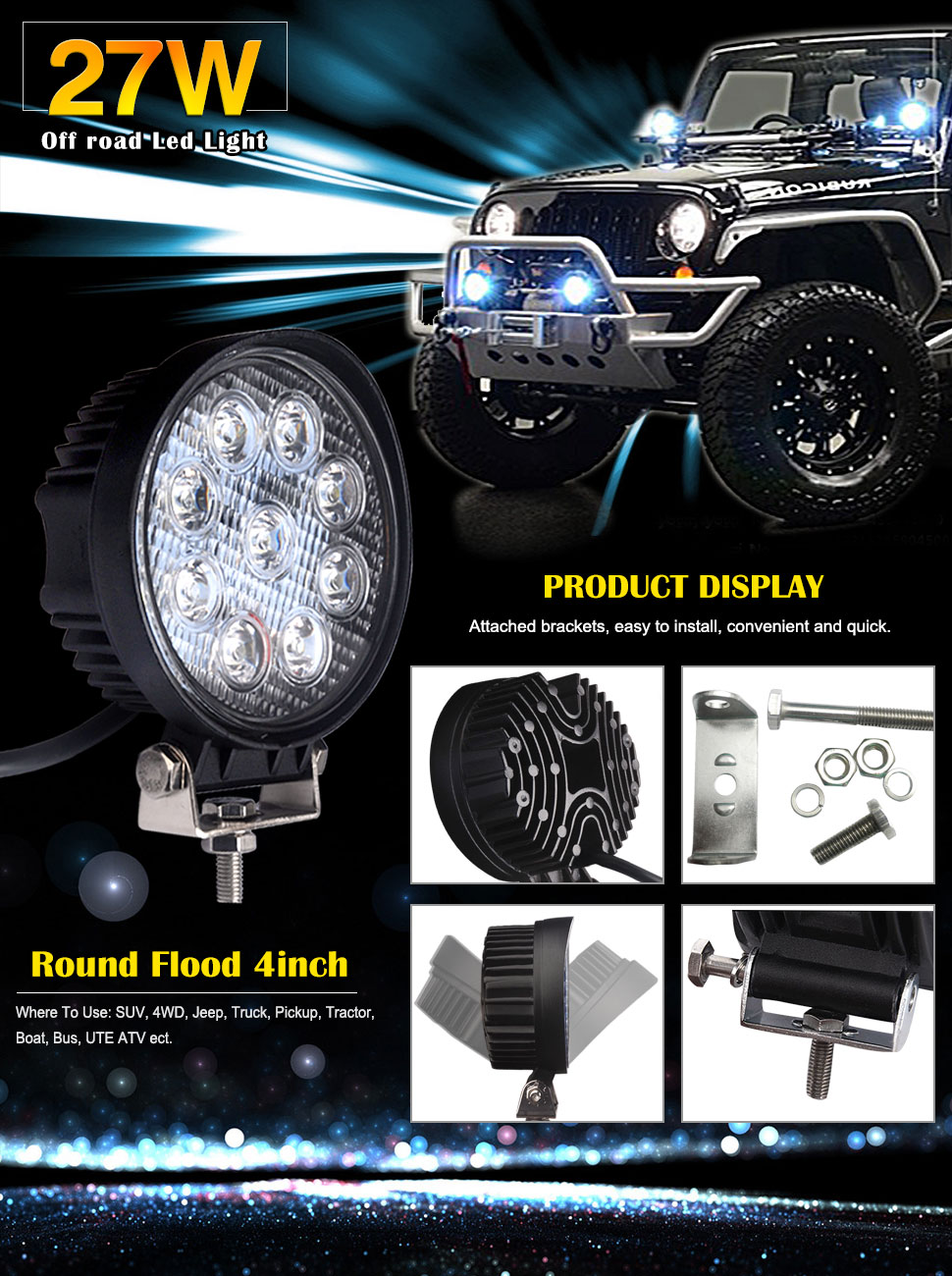 Amazon Com Led Light Bar Ledkingdomus 4 Pack 27w 4 Inches Led Light Pod Flood Round Work Light Off Road Light Led Fog Light Truck Light Driving Light Boat Light Compatible For Jeep auto offroad shop on Amazon Com Led Light Bar Ledkingdomus 4 Pack 27w 4 Inches Led Light Pod Flood Round Work Light Off Road Light Led Fog Light Truck Light Driving Light Boat Light Compatible For Jeep