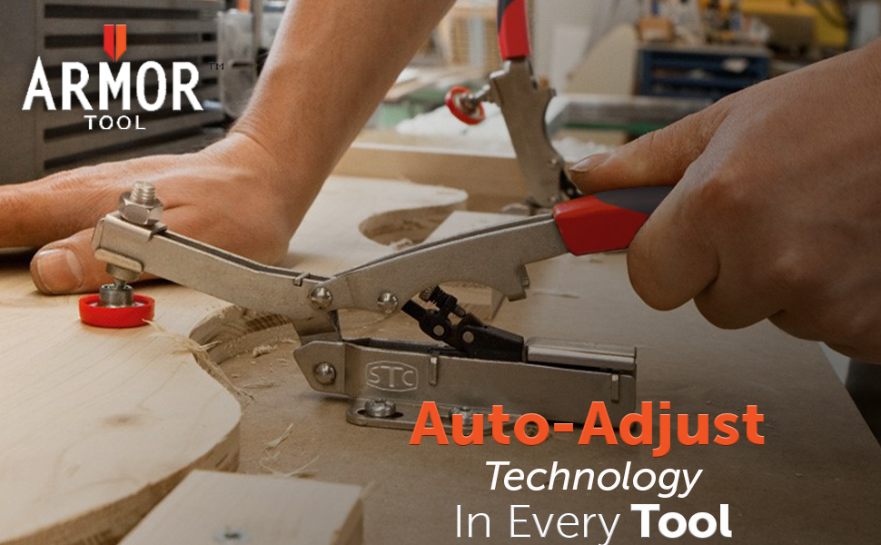 ARMOR TOOL AutoAdjust Toggle Clamp High Profile Workbench Clamp with Horizontal