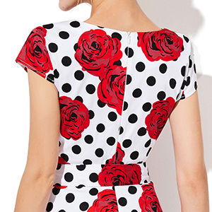 Gardenwed Vintage 1950's Swing Dress Cap-Sleeve Tea Party Rockabilly Cocktail Dresses for Women