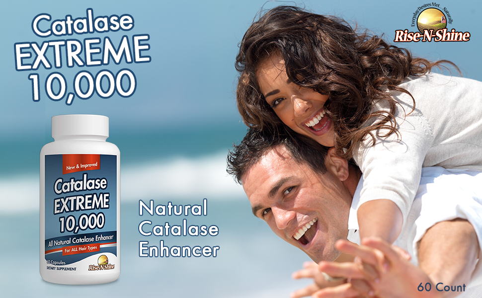 vitamins and supplements Catalase Extreme 10,000 Catalase enzyme grey hair men rise n shine vitamin