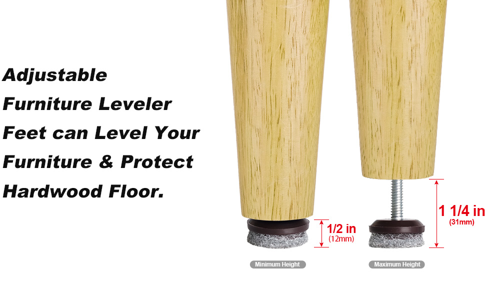 Anwenk Furniture Levelers Adjustable Furniture Feet Leveling Table