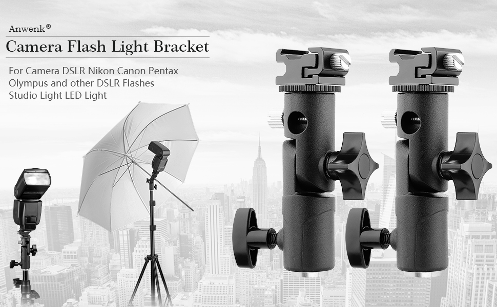 2Pack Anwenk Camera Flash Speedlite Mount Swivel Light