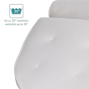 Simply wash in the washing machine to clean the bath pillow