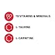 Includes 19 vitamins and minerals, l-taurine and l-carnitine