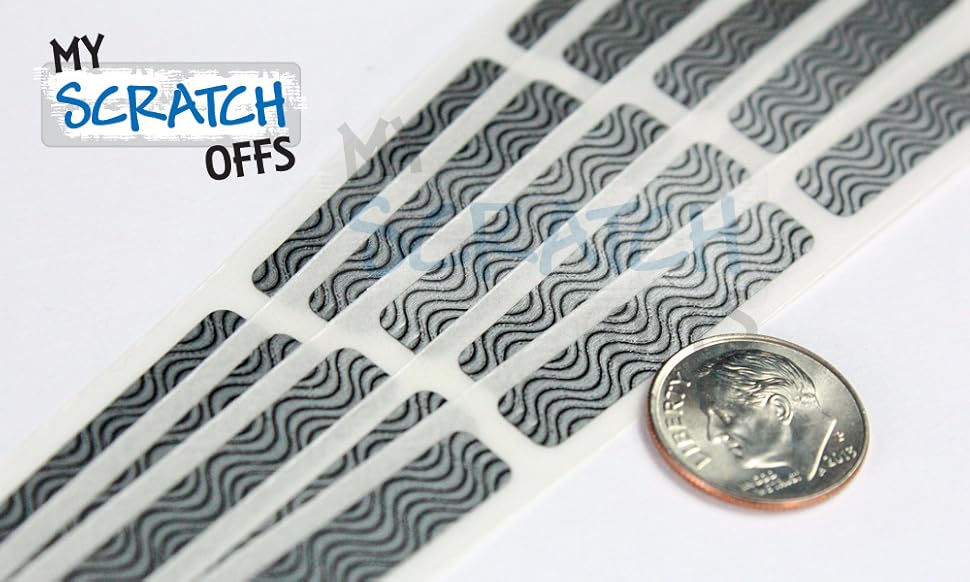 Zebra Security Tamper Evident Scratch Off Labels Stickers Silver Wavy