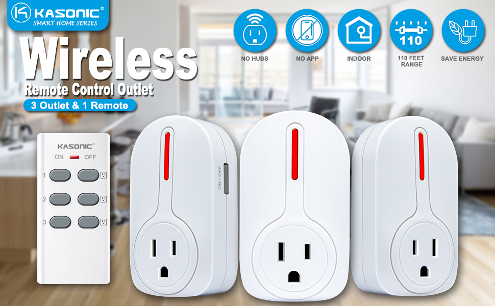 Wireless Remote Control Outlet, Kasonic Smart Home Remote Control Multi