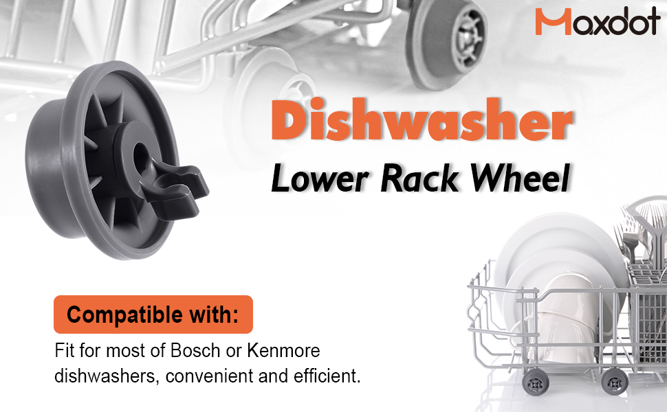 Maxdot Durable 165314 Dishwasher Lower Rack Wheel