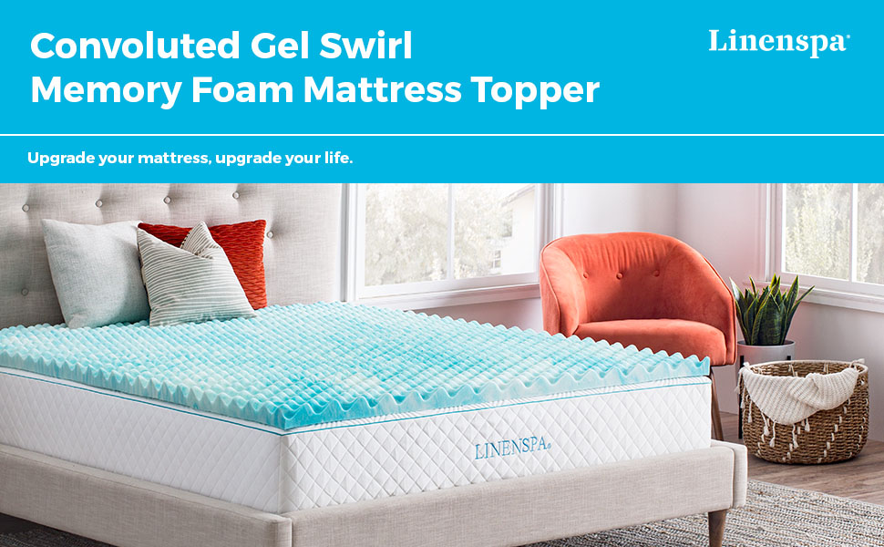 Linenspa 3 Inch Convoluted Gel Swirl Memory Foam Mattress