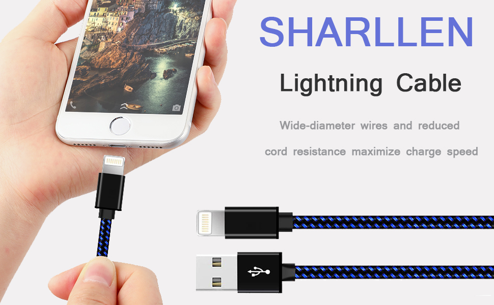 iPhone Charger Cable Lightning Charging Cable Nylon Braided