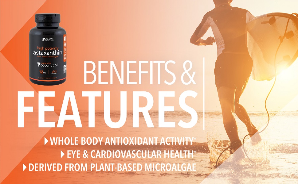 Astaxanthin (12mg) with Organic Coconut Oil for Better