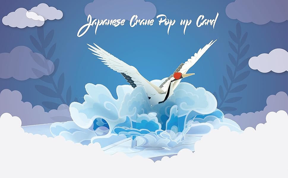 Paper Love Japanese Crane Pop Up Card 3d Popup Greeting Cards For Mothers Day Fathers Day Graduation Spring Valentines Day Wedding