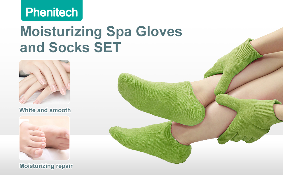 Gel Moisturizing Gloves and Spa Socks Cotton for Dry