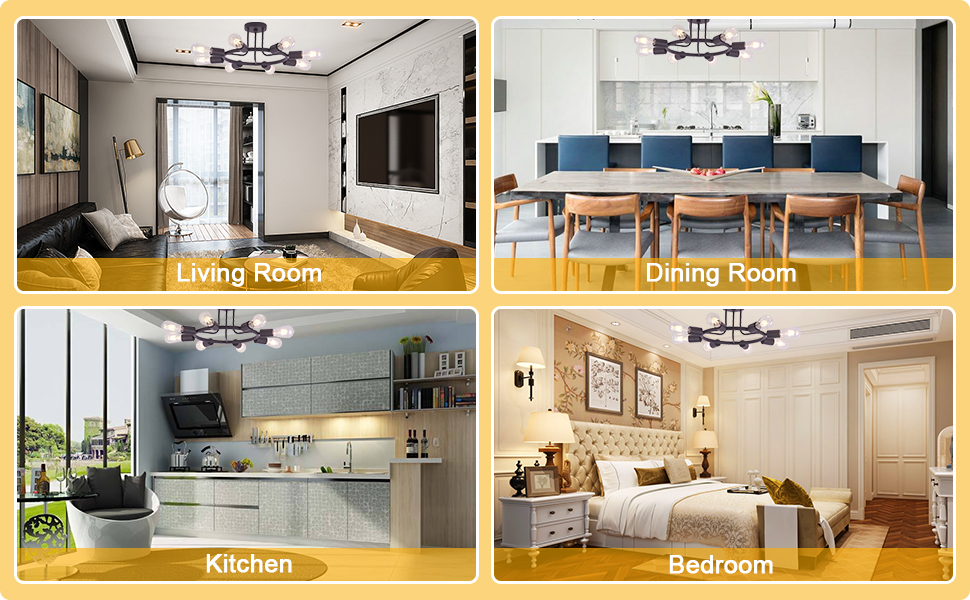 8 Lights Semi Flush Mount Ceiling Light 