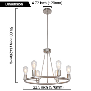 Amazon.com: BONLICHT Contemporary 6-Light Round Chandelier Brushed ...