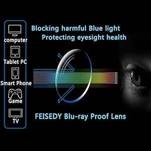 FEISEDY Progressive Multifocal Reading Glasses Blue Light blocking Reader Glasses TR90 Frame Women Men B2497 20 213