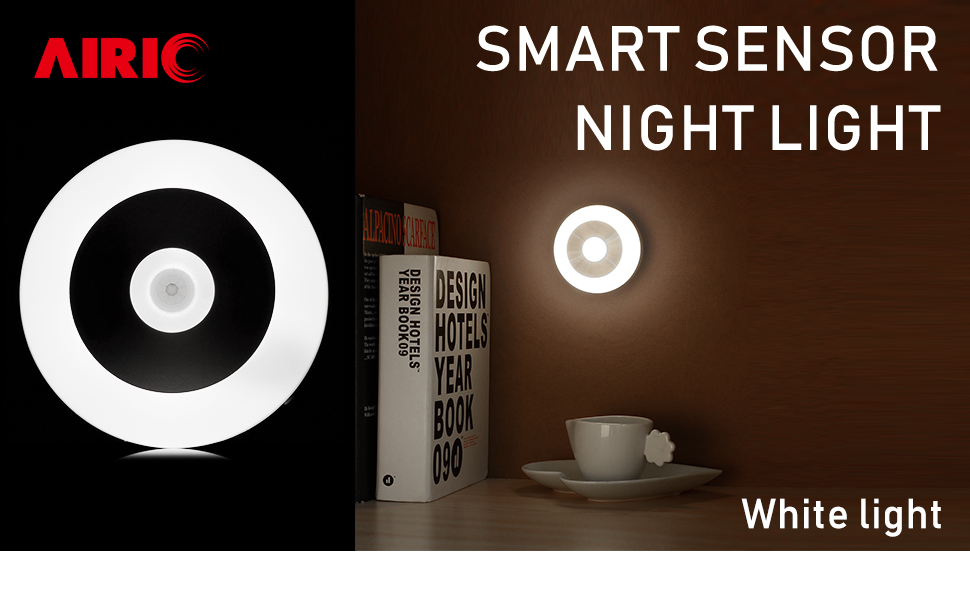 AIRIC Smart Motion Sensor Night Light, Auto Dusk to Dawn, Sensor
