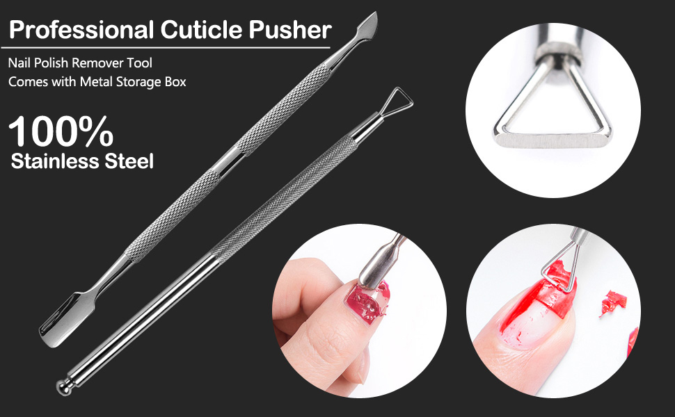 Gel Nail Polish Remover Tool, Double Head Cuticle Pusher