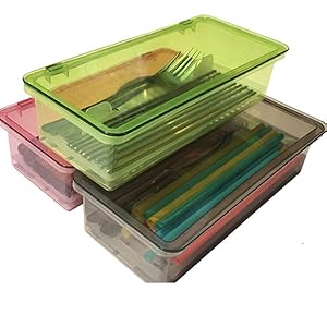 Aiyoo Flatware Tray Kitchen Drawer Organizer With Lid And Drainer