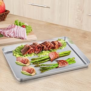 TeamFar Toaster Oven Pan Set Of 2, Stainless Steel Toaster Oven Baking