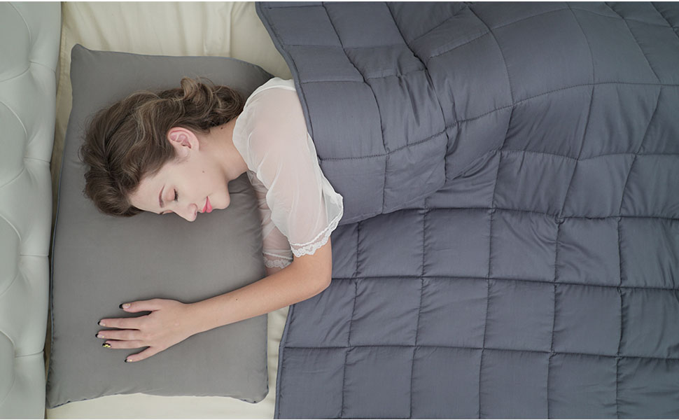 CuteKing Weighted Blanket 48''x78'' 15lbs Twin Bed Heavy