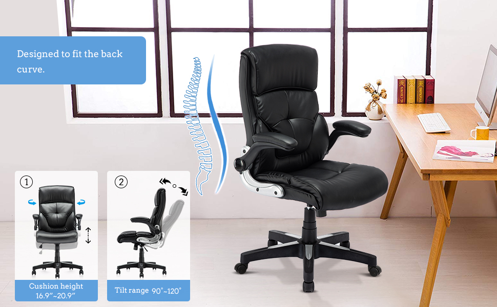 B2C2B Home Ergonomic Executive Office Chair Leather Desk Chair with
