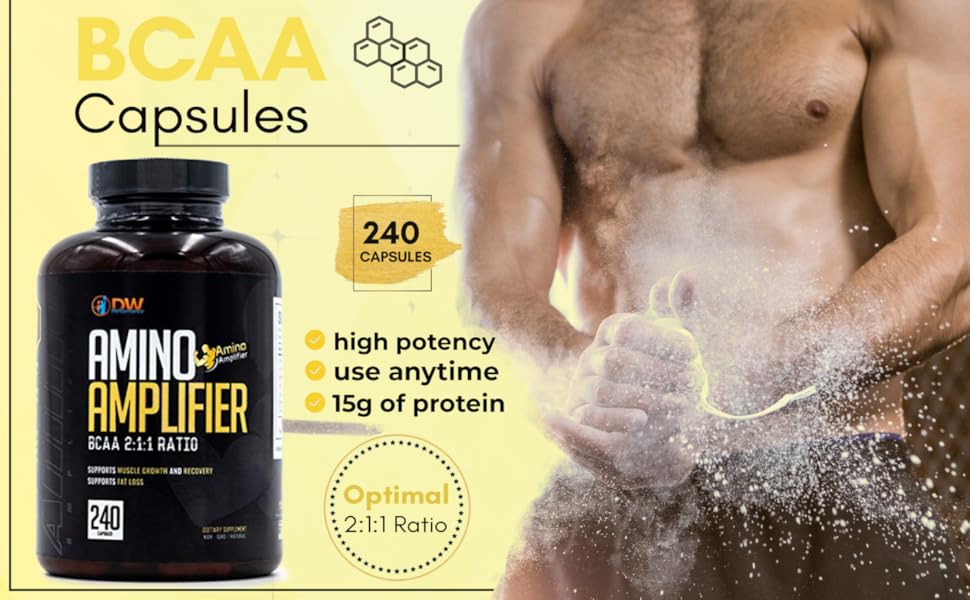 BCAA Pills Amino Acid Capsules Branched Chain Essential