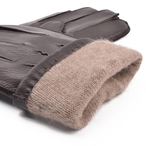 black leather gloves men winter cashmere lined driving fashion dress sales deal brown warm 