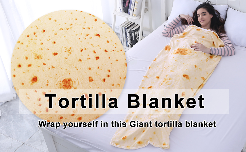 STFLY Burritos Tortilla Blanket Giant Round Burrito Wrap