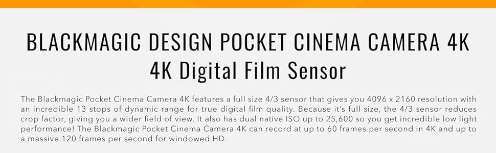 Blackmagic Design Pocket Cinema Camera 4K with Micro Four Thirds Mount 