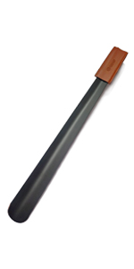 Long Metal Shoe Horns with Leather Handle