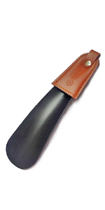 Metal Shoe Horns with Leather Handle