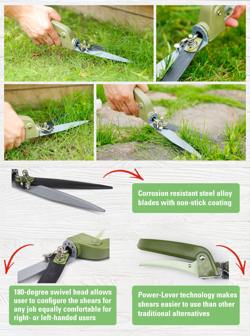 Worth Swivel Grass Shear Garden Lawn Border Edge Trimming