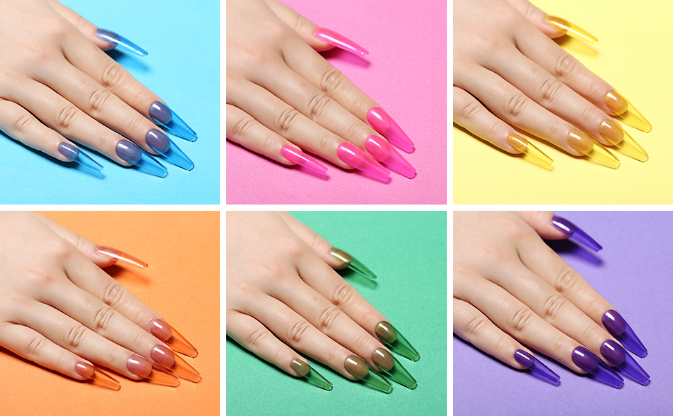 Amazon Com Azure Beauty Crystal Rainbow Gel Nail Polish 6