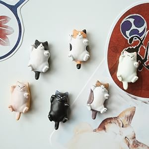 CHICHIC 6 Pack Fun Cat Refrigerator Magnets Office Magnet, Kitchen Decor Fridge Cat Ornament, Perfect for Whiteboard, Refrigerator, Map, Notes, Calendar, Gift for Lady Cats Lovers Novelty Butt