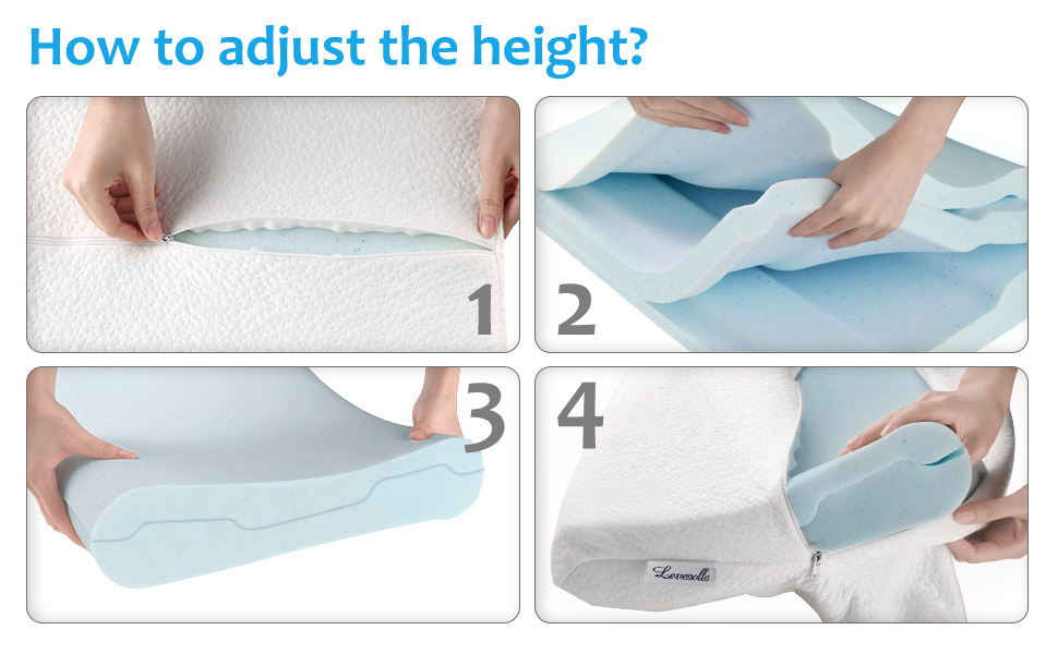 Memory Foam Pillow Adjustable Gel Memory Foam Pillow for sleeping