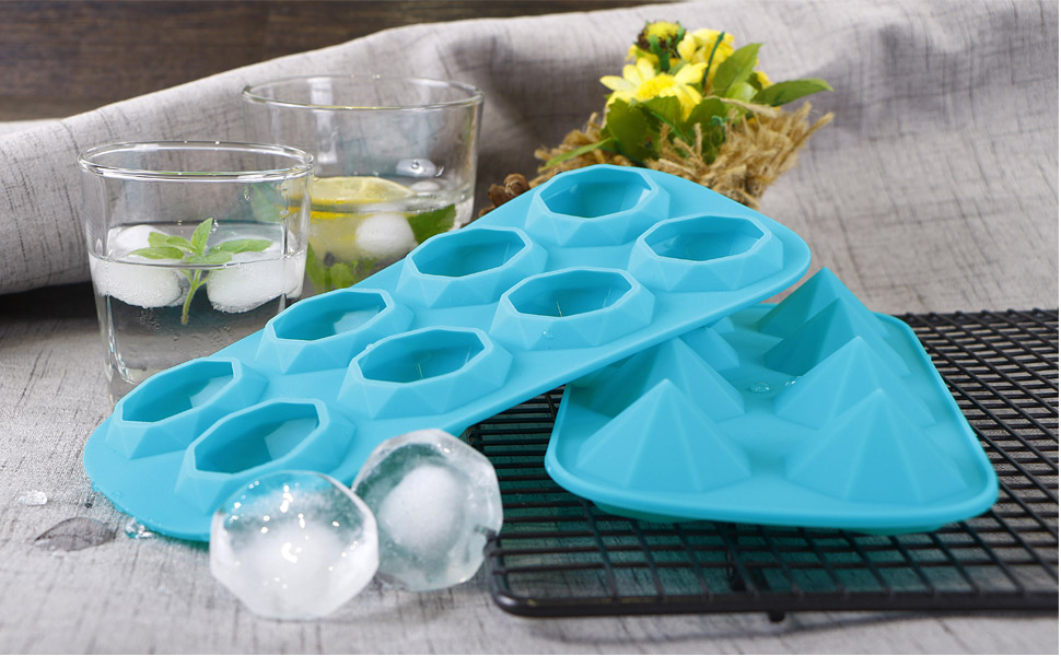 ake 2 Pack Ice Cube Trays Diamond Shape 8 Cavity