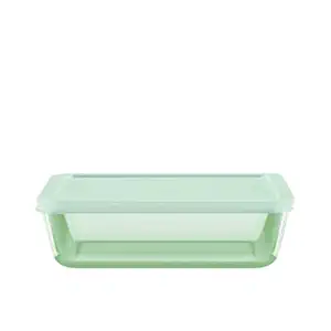 Rectangle Food Storage with Green Lid 6 Cup, 1 EA