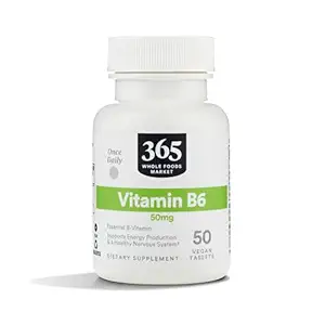 365 by Whole Foods Market, Vitamin B6 50mg, Vegan, 50 Tablets