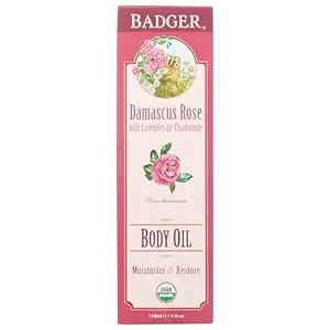 Organic Damascus Rose Antioxidant Body Oil, 4 FZ