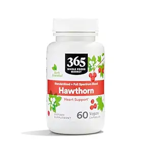 365 by Whole Foods Market, Hawthorn Standardized + Full Spectrum Blend, Heart Support, Vegan Capsules, 60 Count
