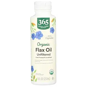 365 by Whole Foods Market, Organic Flax Seed Oil, High Lignan Unfiltered, 8 Fl Oz