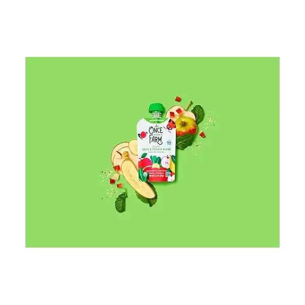 Organic Green Kale & Apples Pouch, 3.2 OZ 3